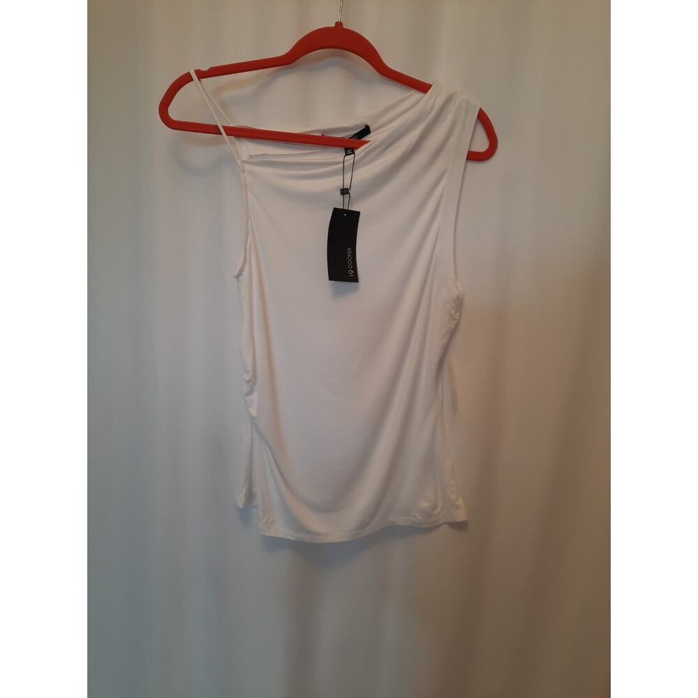 19 Cooper Nwt Large White Sleeveless Different Side Designs - unique